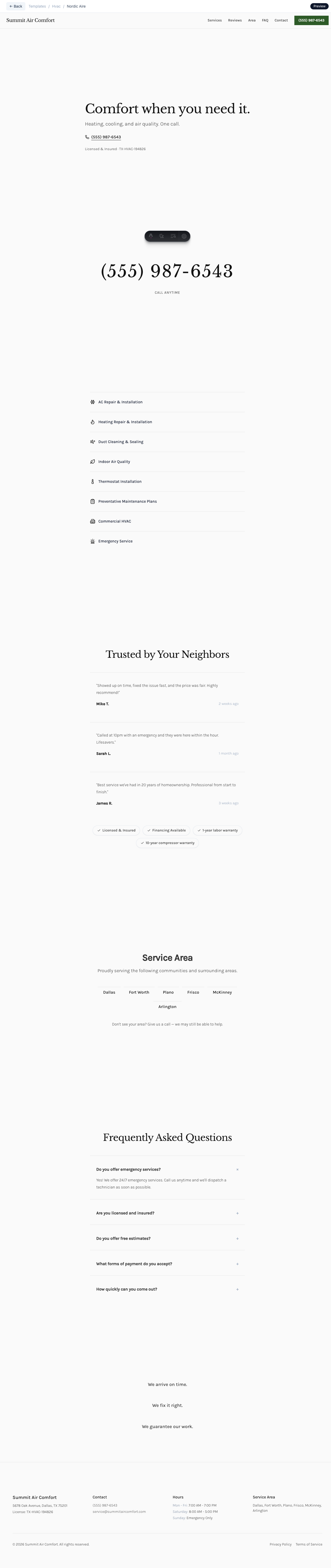 Nordic Aire template preview