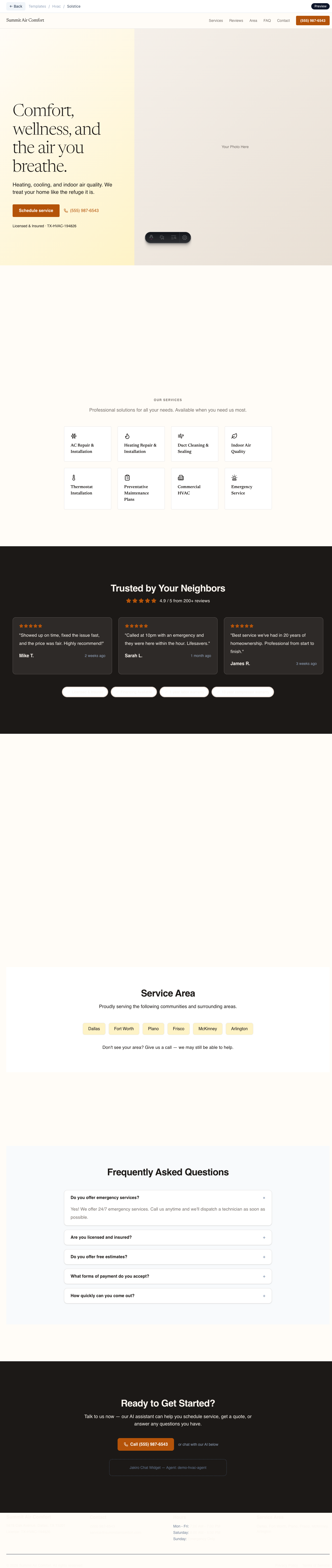 Solstice template preview