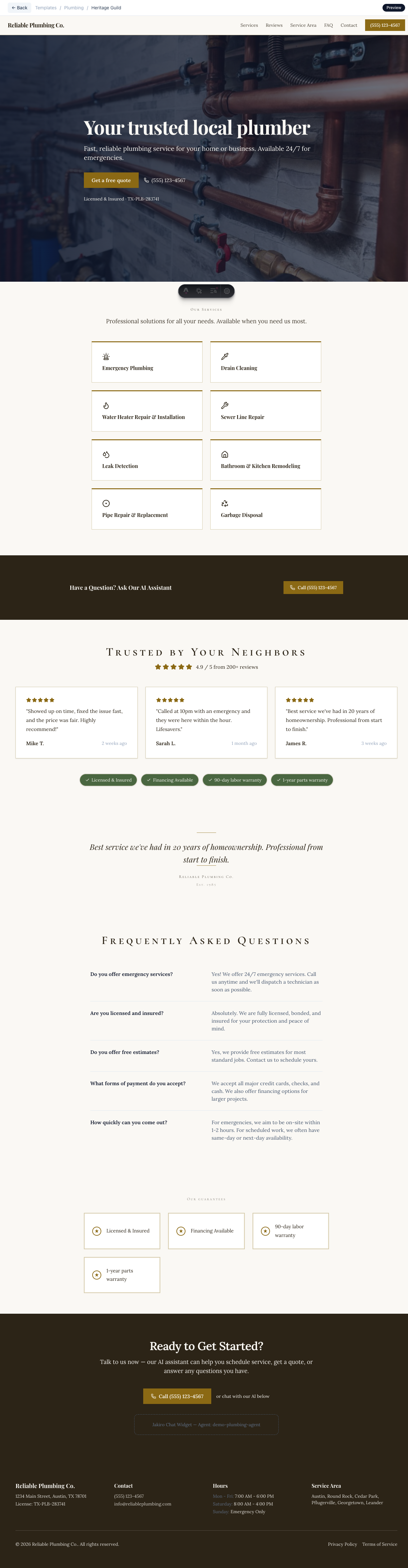 Heritage Guild template preview